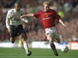 David May in action for Manchester United on October 12, 1996