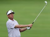 Davis Love III plays his second shot on the 15th hole during the second round of the Sony Open In Hawaii at Waialae Country Club on January 16, 2015