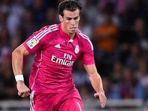 Gareth Bale wearing Real Madrid's fetching pink away strip on August 31, 2014