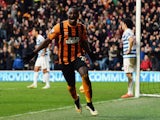 Dame N'Doye of Hull City (28) as he scores their second goal during the Barclays Premier League match between Hull City and Queens Park Rangers at KC Stadium on February 21, 2015