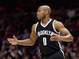 Jarrett Jack #0 of the Brooklyn Nets reacts to no foul call during the game against the Los Angeles Clippers at Staples Center on January 22, 2015