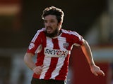 Jonathan Douglas of Brentford in action during the Sky Bet Championship match between Brentford and Derby County at Griffin Park on November 1, 2014