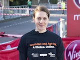 Kelly Sotherton poses for photgraphs ahead of the Virgin London Marathon on April 21, 2013