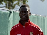 Monaco's French defender Nicolas Isimat Mirin is pictured on the way to the pitch during the second football team training camp of AS Monaco as part of the 2013-2014 pre season preparations, in Seefeld Austria on July 12, 2013