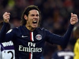 Paris Saint-Germain's Uruguayan forward Edinson Cavani reacts after missing a shot during the French L1 football match between Paris Saint-Germain (PSG) and Toulouse (TFC) on February 21, 2015 