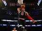 Russell Westbrook rises to dunk the ball for the Western Conference during the 2015 NBA All-Star game at Madison Square Garden on February 16, 2015
