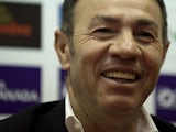 Granada's new coach Abel Resino gives a press conference during his official presentation at Los Carmenes stadium in Granada on January 24, 2012