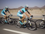 Italian Vincenzo Nibali and Astana's team leader rides during the second stage of the 2015 Tour of Oman, between Al-Hazm Castle and Al-Bustan (195 kms) on February 18, 2015
