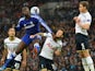 Chelsea's French defender Kurt Zouma (2nd L) vies with Tottenham Hotspur's English midfielder Ryan Mason (2nd L) during the English League Cup Final football match on March 1, 2015