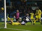 Gary Taylor-Fletcher of Millwall shoots at goal during the Sky Bet Championship match between Millwall and Sheffield Wednesday at The Den on February 24, 2015