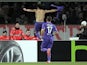 Mohamed Salah of ACF Fiorentina celebrates after scoring a goal during the UEFA Europa League Round of 32 match against Tottenham Hotspur on February 26, 2015