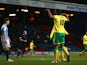 Cameron Jerome of Norwich City celebrates after scoring his teams equalising goal during the Sky Bet Championship match between Blackburn Rovers and Norwich City at Ewood Park on February 24, 2015