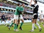 Robbie Henshaw of Ireland is congratulated by teammate Jared Payne of Ireland after scoring the opening try during the RBS Six Nations match on March 1, 2015