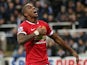 Manchester United's English midfielder Ashley Young celebrates scoring the opening goal of the English Premier League football match against Newcsastle on March 4, 2015