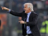 Feyenoord head coach Fred Rutten gestures during the UEFA Europa League Round of 32 match between AS Roma and Feyenoord at Olimpico Stadium on February 19, 2015