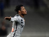 Marseille's Belgian forward Michy Batshuayi celebrates after scoring his team's fourth goal during the French L1 football match between Toulouse and Marseille in Toulouse, southwestern France, on March 6, 2015
