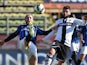  Antonio Nocerino (R) of Parma FC is challenged by Andrea Masiello of Atalanta BC during the Serie A match between Parma FC and Atalanta BC at Stadio Ennio Tardini on March 8, 2015