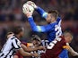 Roma's goalkeeper Morgan De Sanctis makes a save during the italian Serie A football match Roma vs Juventus at the Olympic Stadium in Rome on March 2, 2015