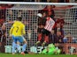 Southampton's Senegalese midfielder Sadio Mane (2nd L) scores the opening goal of the English Premier League football match against Crystal Palace on March 3, 2015