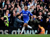 Didier Drogba of Chelsea celebrates after scoring his team's fourth goal during the Barclays Premier League match between Chelsea and West Ham United at Stamford Bridge on March 13, 2010