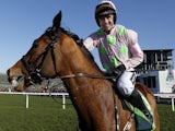 Ruby Walsh riding Faugheen win The Stan James Champion Hurdle at Cheltenham racecourse on March 10, 2015
