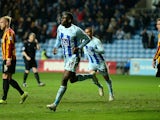 Frank Nouble of Coventry City celebrates his goal during the Sky Bet League One match between Coventry City and Bradford City at Ricoh Arena on March 10, 2015