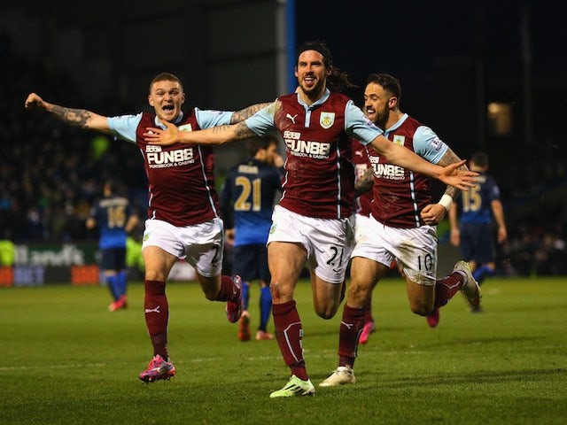 George Boyd scores the opener for Burnley against Manchester City on March 14, 2015