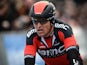 Belgian Greg Van Avermaet of BMC Racing Team crosses the finish line at the 'Omloop Het Nieuwsblad' race, the first cycling race of the season in Belgium, a 198 km from Gent to Gentbrugge on February 28, 2015