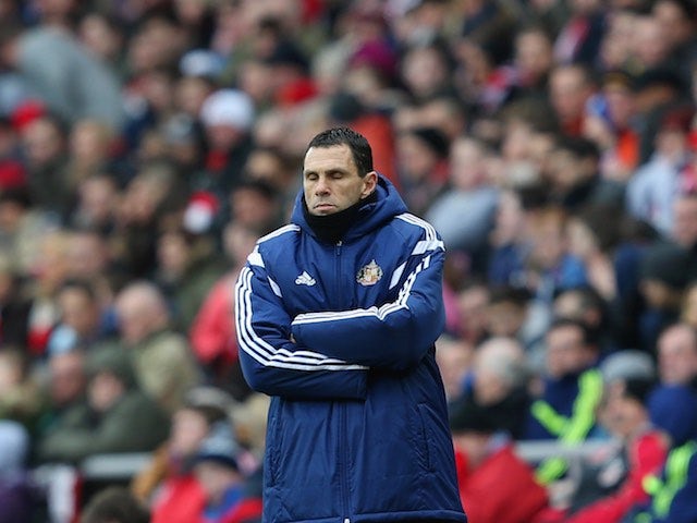 A tense Gus Poyet on the sideline as Sunderland go down to Aston Villa on March 14, 2015
