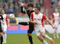 Mainz's Korean defender Joo-Ho Park and Augsburg's Argentinian striker Raul Bobadilla vie for the ball during the German first division Bundesliga football match FC Augsburg v Mainz 05 in Augsburg, southern Germany, on March 14, 2015