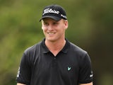 Morten Orum Madsen of Denmark looks happy during the first round of the Tshwane Open at Pretoria Country Club on March 12, 2015