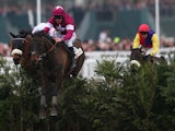 Davy Russell riding Rivage D'Or clears the last to win the Glenfarclas Handicap Steeple Chase during day two of the Cheltenham Festival at Cheltenham Racecourse on March 11, 2015
