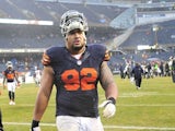 Stephen Paea #92 of the Chicago Bears leaves the field after the game against the Tampa Bay Buccaneers on November 23, 2014