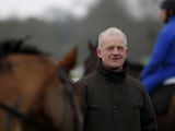Willie Mullins on the gallops at Cheltenham racecourse on March 09, 2015