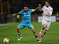 Zenit's Portuguese midfielder Miguel Danny vies for the ball with Torino's Moroccan midfielder Omar El Kaddouri during the UEFA Europa League round of 16 football match between FC Zenit and FC Torino in Saint Petersburg on March 12, 2015