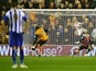 Bakary Sako of Wolves opens the scoring from the penalty spot during the Sky Bet Championship match against Sheffield Wednesday on March 17, 2015