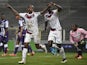 Bordeaux's Uruguyan forward Diego Rolan celebrates after scoring a goal during the French L1 football match between Toulouse and Bordeaux March 21, 2015