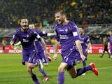 Joaquin of ACF Fiorentina celebrates after scoring a goal during the Serie A match between ACF Fiorentina and AC Milan at Stadio Artemio Franchi on March 16, 2015