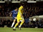 Gustavo Poyet of Chelsea scores the opening goal during the UEFA Champions League game between Chelsea and Lazio at Stamford Bridge in London March 22, 2000