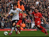 Manchester United's Spanish midfielder Ander Herrera runs with the ball during the English Premier League football match between Liverpool and Manchester United at Anfield in Liverpool, north west England on March 22, 2015