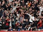 Manchester United's Spanish midfielder Juan Mata celebrates scoring his second goal in front of supporters during the English Premier League football match between Liverpool and Manchester United at Anfield in Liverpool, north west England on March 22, 20