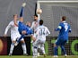 Dinamo Moscow's forward from Germany Kevin Kuranyi (2ndL) kicks the ball during the UEFA Europa League round of 16 second leg football match between FC Dinamo Moskva and SSC Napoli in Khimki outside Moscow on March 19, 2015
