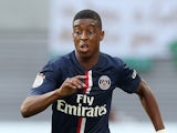 Paris Saint-Germain's defender Presnel Kimpembe runs with the ball during a friendly football match between German second division team RB Leipzig  on July 16, 2014