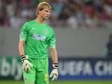 Goalkeeper Giedrius Arlauskis of FC Steaua Bucuresti in action during the UEFA Champions League first leg play-off match against between FC Steaua Bucuresti and PFC Ludogorets Razgrad on August 19, 2014