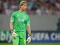 Goalkeeper Giedrius Arlauskis of FC Steaua Bucuresti in action during the UEFA Champions League first leg play-off match against between FC Steaua Bucuresti and PFC Ludogorets Razgrad on August 19, 2014