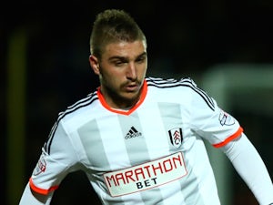 Kostas Stafylidis of Fulham during the Sky Bet Championship match between Watford and Fulham at Vicarage Road on March 3, 2015 