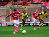 Marlon Pack of Bristol City scores his side's opening goal from the penalty spot during the Sky Bet League One match between Bristol City and Barnsley at Ashton Gate on March 28, 2015