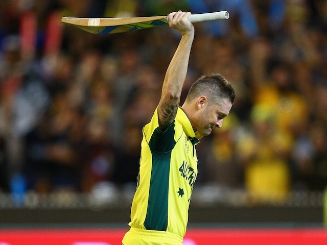 Australia captain Michael Clarke leaves the field after losing his wicket in the Cricket World Cup final against New Zealand at the Melbourne Cricket Ground on March 29, 2015