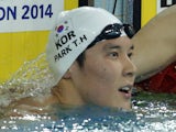Park Tae-Hwan of South Korea after winning the Men's 1500m Freestyle during the 2014 Asian Games on September 26, 2014
