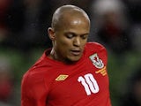 Robert Earnshaw of Wales during the Carling Nations Cup between Republic of Ireland and Wales at Aviva Stadium on February 8, 2011